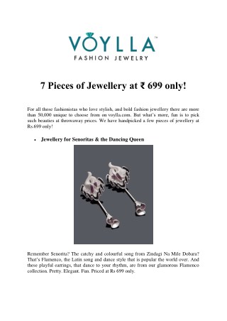 7 pieces of Jewelry at Rs.699 only!