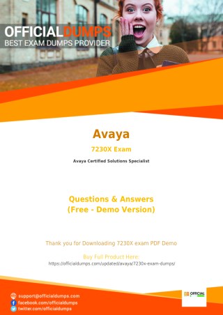 7230X Exam Questions - Affordable Avaya 7230X Exam Dumps - 100% Passing Guarantee