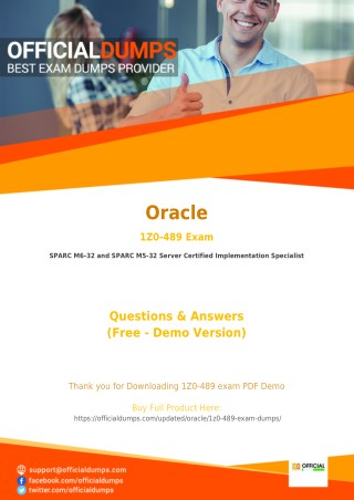 1Z0-489 - Learn Through Valid Oracle 1Z0-489 Exam Dumps - Real 1Z0-489 Exam Questions