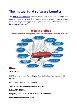 The mutual fund software benefits