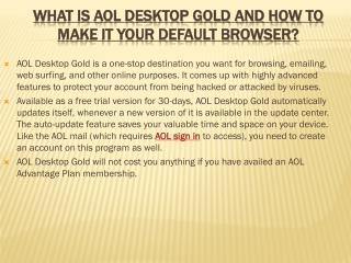 What is AOL Desktop Gold and how to make it your default browser?
