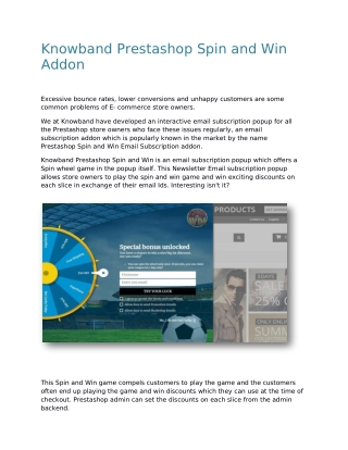 Prestashop Spin and Win Email Subscription Popup :: Knowband