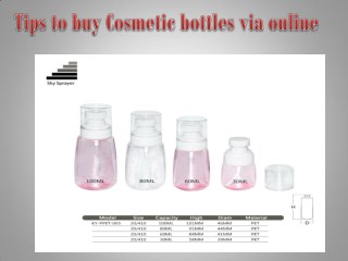 Tips to buy Cosmetic bottles via online