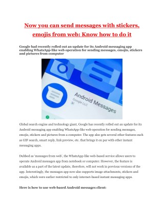 Now you can send messages with stickers, emojis from web: Know how to do it