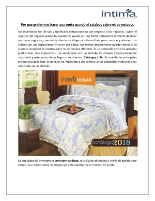 Por que preferimos hacer una venta usando el catalogo sobre otros metodos