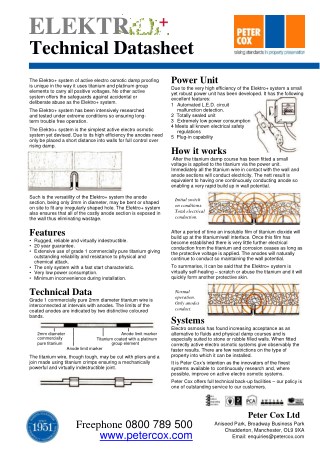 Peter Cox - Elektro Osmotic Damp Proofing Explained