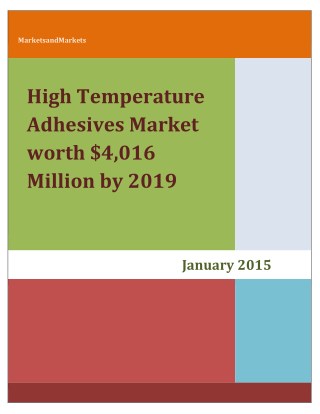 High Temperature Adhesives Market worth $4,016 Million by 2019