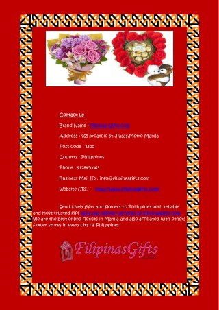 Send Lovely Gifts and Flowers to Philippines