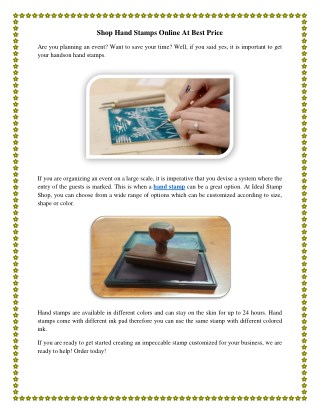 Shop Hand Stamps Online At Best Price