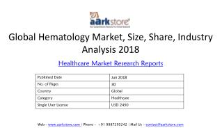 Global Hematology Market, Size, Share, Industry Analysis 2018