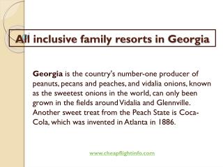 All inclusive family resorts in Georgia