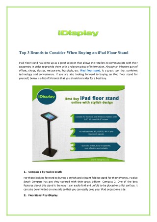 Top 3 Brands to Consider When Buying an iPad Floor Stand