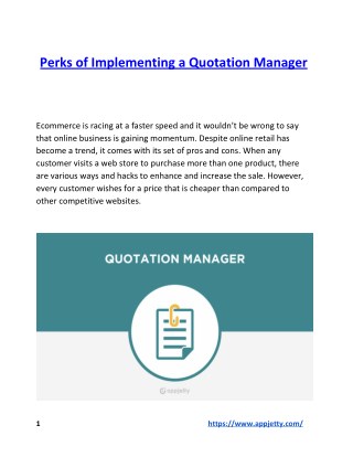 Perks of Implementing a Quotation Manager