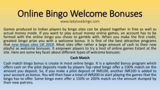 Online Bingo Welcome Bonuses