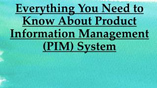 Product Information Management (PIM) System - Everything You Need to Know About