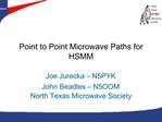 Point to Point Microwave Paths for HSMM