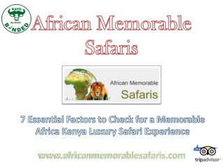 7 Essential Factors to Check for a Memorable Africa Kenya Luxury Safari Experience