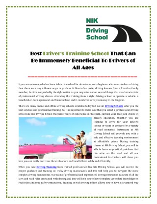 Driving schools