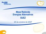 Mesa Redonda Energias Alternativas SUEZ