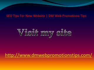 SEO Tips For New Website