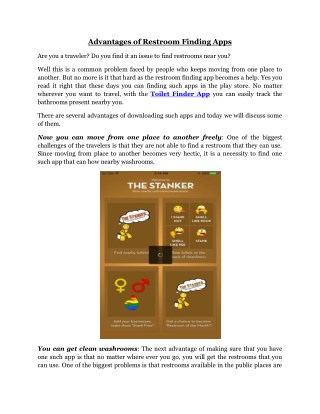 Advantages of Best Clean Restroom Finder Apps