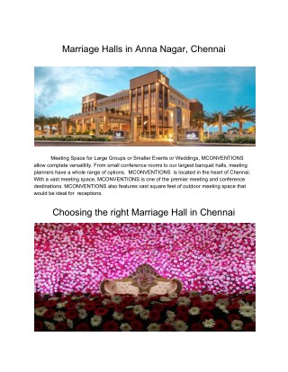 Marriage Halls In Anna Nagar Chennai