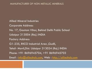 Manufacturer of Non Metallic Minerals