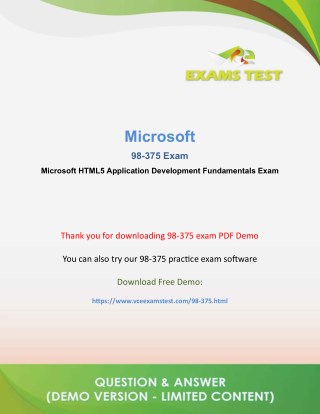 Get 98-375 VCE Exam 2018 - [DOWNLOAD and Prepare]