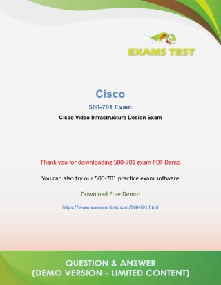 Get Cisco 500-701 VCE Exam PDF 2018 - [DOWNLOAD and Prepare]