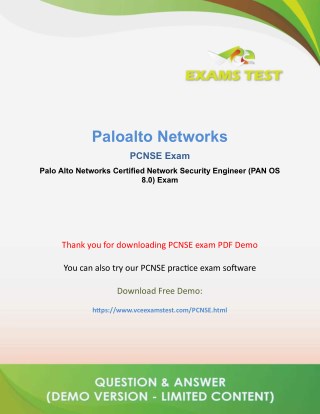 Get Paloalto Networks PCNSE (PAN OS 8.0) VCE Exam PDF 2018 - [DOWNLOAD and Prepare]