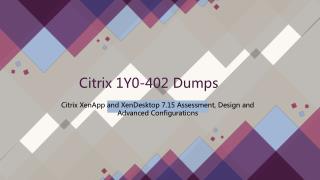 2018 1Y0-402 Citrix Real Dumps IT-Dumps