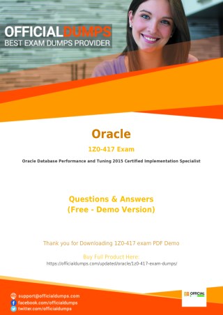 1Z0-417 Dumps - Affordable Oracle 1Z0-417 Exam Questions - 100% Passing Guarantee