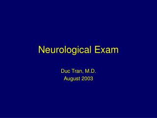 Neurological Exam