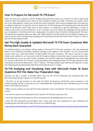 Microsoft 70-778 MCSA: BI Reporting Exam Questions And Answers