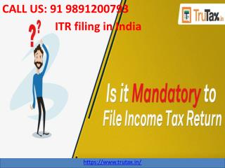 Find every possible solution here for ITR filing in India 91 9891200793