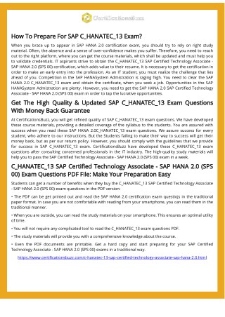 SAP HANA 2.0 SAP C_HANATEC_13 Exam Questions And Answers