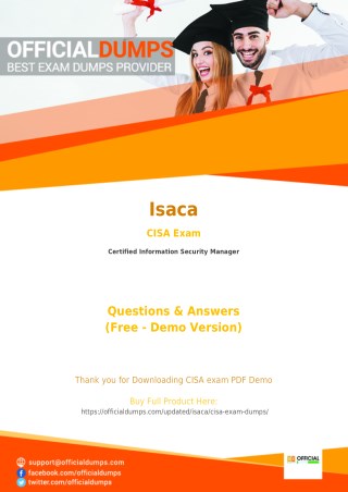 CISA - Learn Through Valid Isaca CISA Exam Dumps - Real CISA Exam Questions