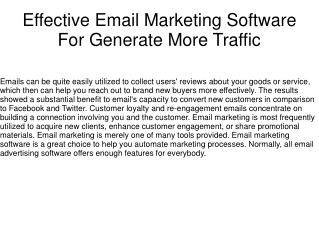 Effective Email Marketing Software For Generate More Traffic