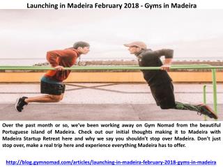 Launching in Madeira February 2018 - Gyms in Madeira