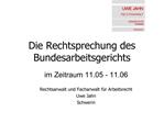 Die Rechtsprechung des Bundesarbeitsgerichts