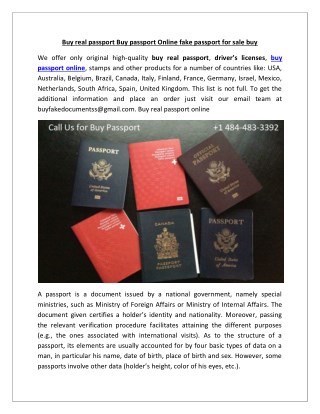 Buy real passport Buy passport Online fake passport for sale buy