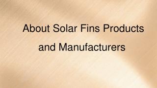 Best Supplier Of Solar Fins in Telangana