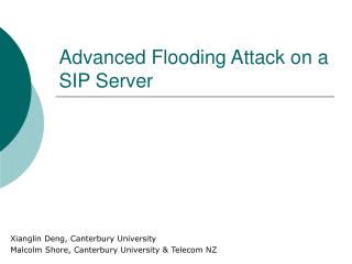 Advanced Flooding Attack on a SIP Server