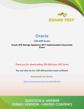 Get Latest 1Z0-499 VCE Exam PDF 2018 - [Download and Prepare]