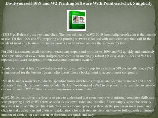 Do-it-yourself 1099 and W2 Printing Software With Point-and-