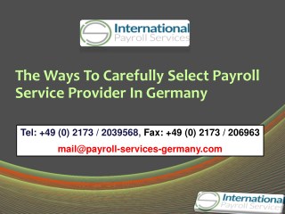 The Ways To Carefully Select Payroll Service Provider In Germany