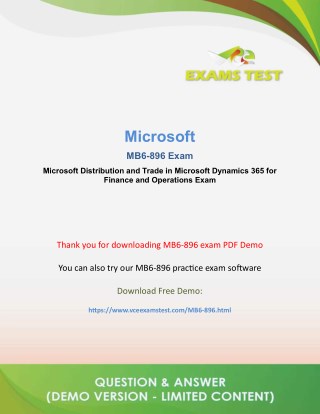 Get Microsoft Mb6-896 VCE Exam 2018 - [DOWNLOAD and Prepare]