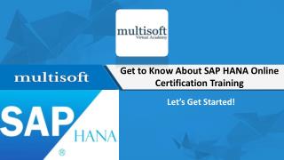SAP HANA Online Training | Multisoft Virtual Academy