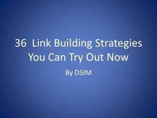 36 link building strategies