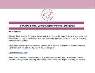 Shrinitha Clinic | Cherish Infertility Clinic | ElaWoman